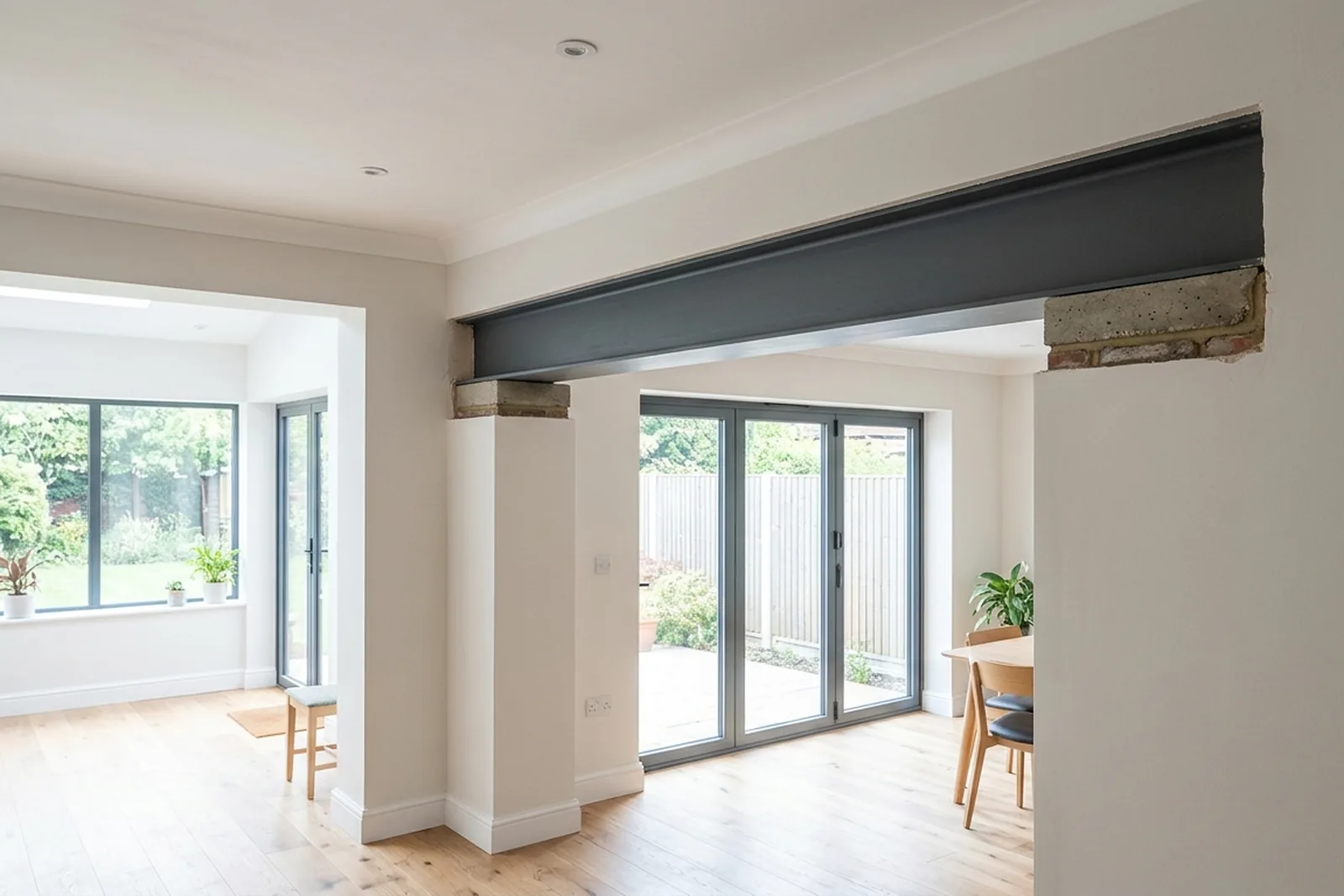 Structural steel installed in a Bedfordshire residential extension